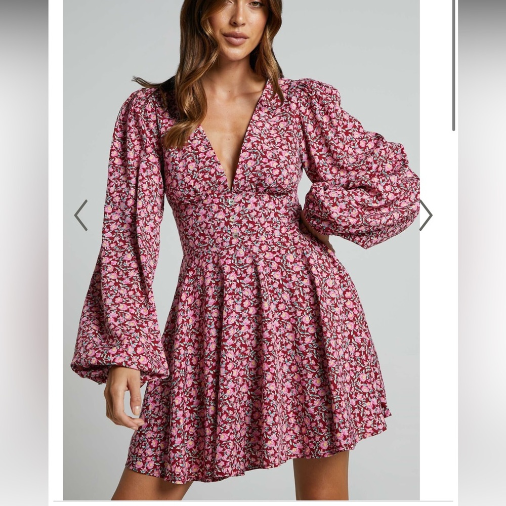 Mini Puff Sleeve Floral Dress
